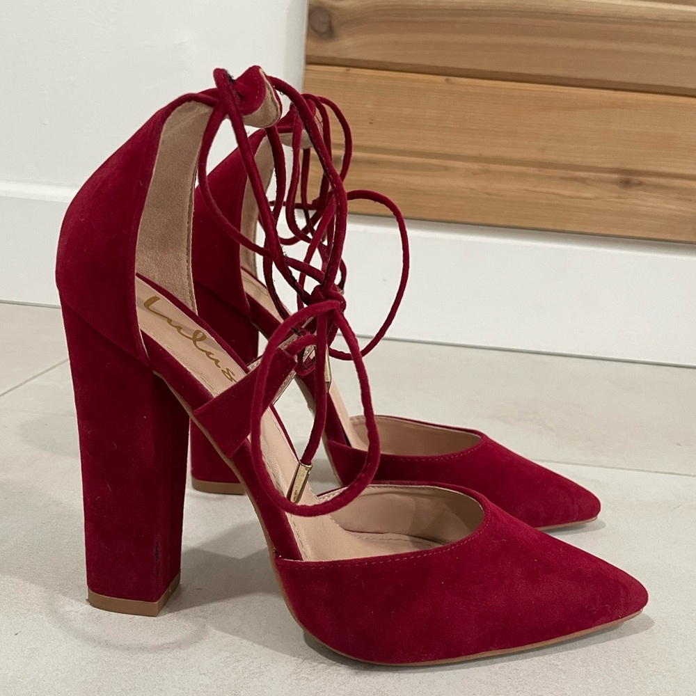 Lulu’s Red Suede Pumps